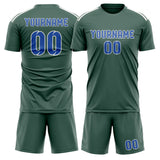 Custom Blue Green Sky Blue Soccer Jersey