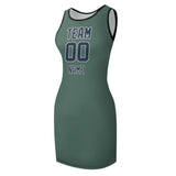 Custom Blue Green Blue Sleeveless Vest Dress
