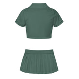 Custom Blue Green Blue Cheerleading Uniform Set