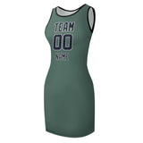 Custom Blue Green Navy Sleeveless Vest Dress