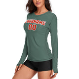 Custom Blue Green Orange Red Women's Long-Sleeve Shirt
