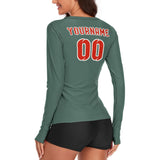 Custom Blue Green Orange Red Women's Long-Sleeve Shirt