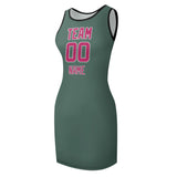 Custom Blue Green Pink Sleeveless Vest Dress