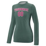 Custom Blue Green Pink Women's Long-Sleeve Shirt