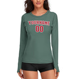 Custom Blue Green Red Women's Long-Sleeve Shirt