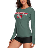 Custom Blue Green Red Women's Long-Sleeve Shirt