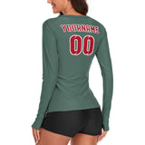 Custom Blue Green Red Women's Long-Sleeve Shirt