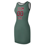 Custom Blue Green Crimson Red Sleeveless Vest Dress