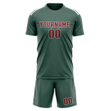 Custom Blue Green Crimson Red Soccer Jersey