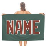 Custom Blue Green Coral Red Beach Towel