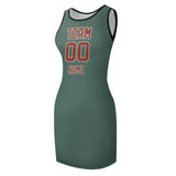 Custom Blue Green Coral Red Sleeveless Vest Dress