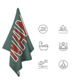 Custom Blue Green Coral Red Beach Towel