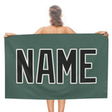 Custom Blue Green Black Beach Towel