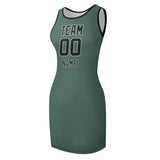 Custom Blue Green Black Sleeveless Vest Dress