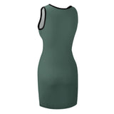 Custom Blue Green Black Sleeveless Vest Dress
