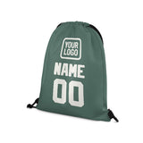 Custom Blue Green White Drawstring Bag