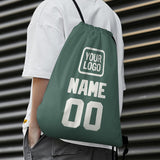 Custom Blue Green White Drawstring Bag