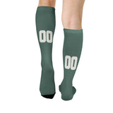Custom Blue Green White Knee-High Sock