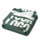 Custom Blue Green White Blanket