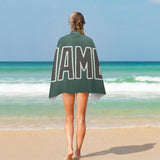 Custom Blue Green Dark Grey Beach Towel