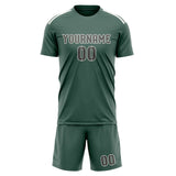 Custom Blue Green Dark Grey Soccer Jersey