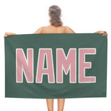 Custom Blue Green Light Pink Beach Towel