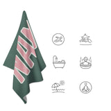 Custom Blue Green Light Pink Beach Towel