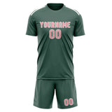 Custom Blue Green Light Pink Soccer Jersey