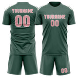 Custom Blue Green Light Pink Soccer Jersey
