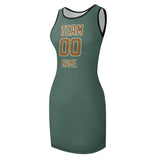 Custom Blue Green Khaki Sleeveless Vest Dress