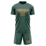 Custom Blue Green Khaki Soccer Jersey