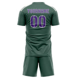 Custom Blue Green Light Purple Soccer Jersey