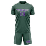Custom Blue Green Light Purple Soccer Jersey