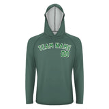 Custom Blue Green Emerald Green UV-Hoodie
