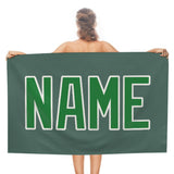 Custom Blue Green Emerald Green Beach Towel