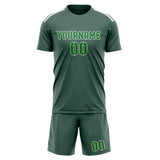 Custom Blue Green Emerald Green Soccer Jersey