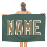 Custom Blue Green Light Khaki Beach Towel
