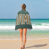 Custom Blue Green Light Khaki Beach Towel