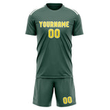 Custom Blue Green Light Yellow Soccer Jersey
