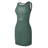Custom Blue Green Blue Green Sleeveless Vest Dress