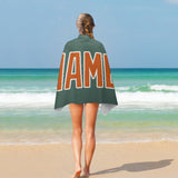 Custom Blue Green Orange Beach Towel