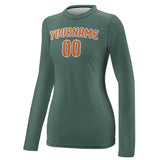Custom Blue Green Orange Women's Long-Sleeve Shirt
