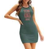Custom Blue Green Copper Rose Sleeveless Vest Dress