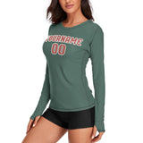 Custom Blue Green Copper Rose Women's Long-Sleeve Shirt