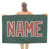 Custom Blue Green Copper Rose Beach Towel