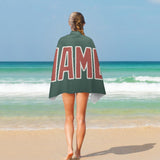 Custom Blue Green Copper Rose Beach Towel