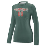 Custom Blue Green Copper Rose Women's Long-Sleeve Shirt