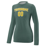 Custom Blue Green Gold Women's Long-Sleeve Shirt