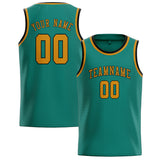 Custom Blue Green & Yellow Colors Design Sports Basketball Jersey