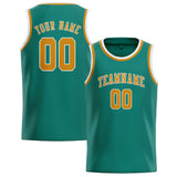 Custom Blue Green & Yellow Colors Design Sports Basketball Jersey